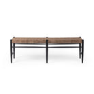 Four Hands Wyatt Bench in Coffee Suede on a white background at Addison West