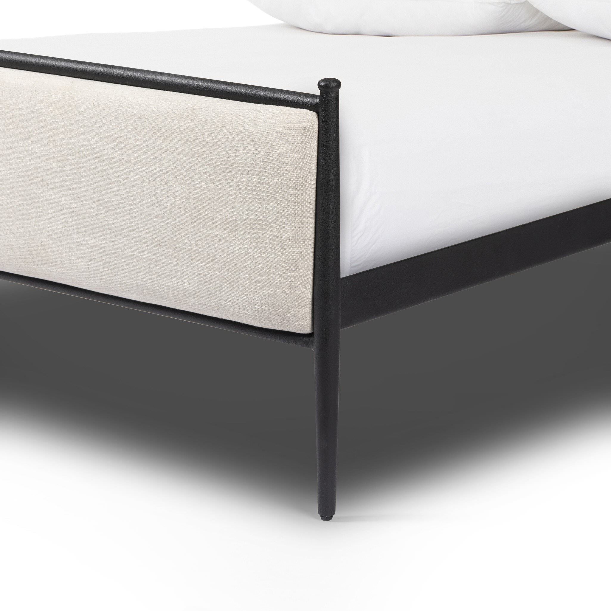 Four Hands Xander Bed in Savoy Parchment on white background at Addison West.