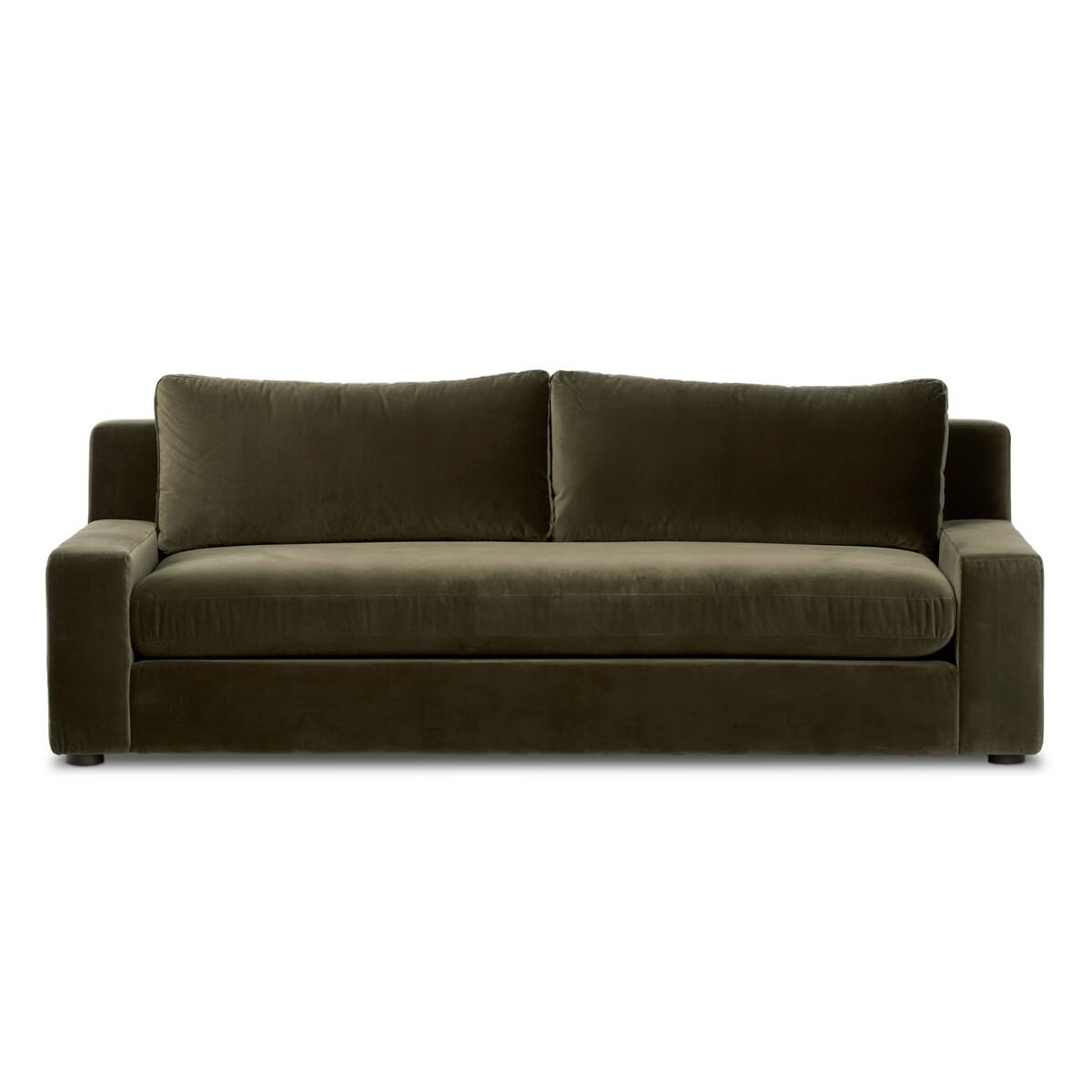 Four Hands Yelena Sofa in Surrey Olive on a white background at Addison West