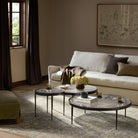 Four Hands Yoko Nesting Tables in Clear Glass, Set Of 3 in living room at Addison West.