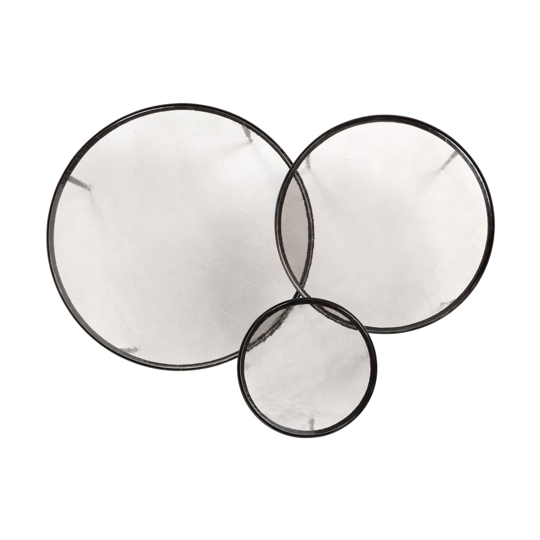 Four Hands Yoko Nesting Tables in Clear Glass, Set Of 3 on white background at Addison West.