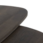 Close up of Four Hands Zion Nesting Coffee Table Set in Grey Tobacco Oak on a white background at Addison West