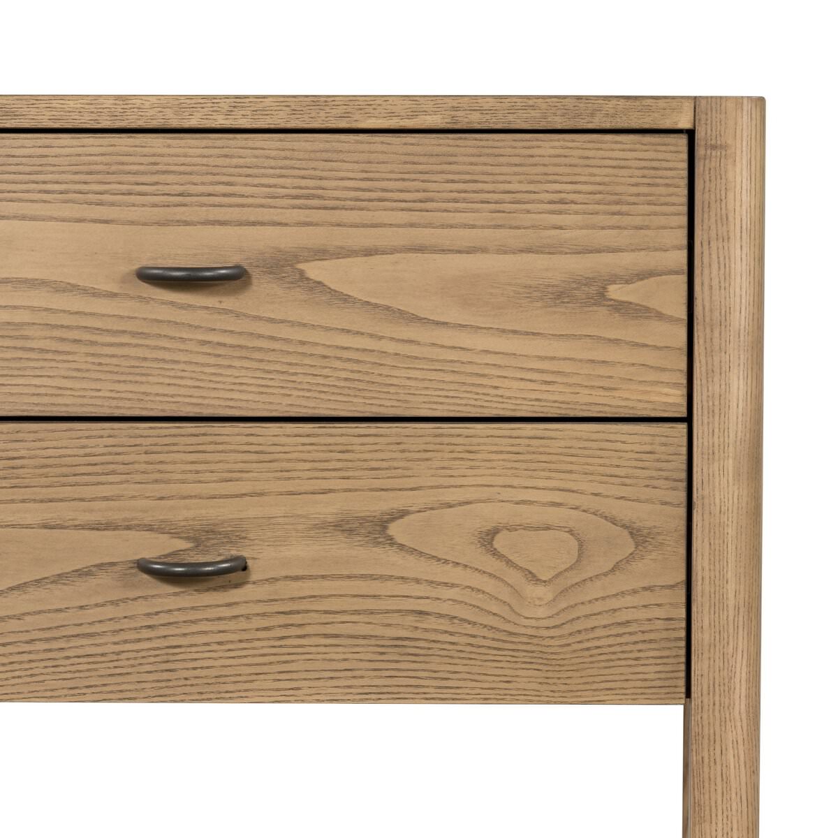 Close up of Four Hands Zuma Nightstand in Dune Ash Veneer on a white background at Addison West