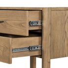 Close up of Four Hands Zuma Nightstand in Dune Ash Veneer on a white background at Addison West