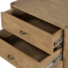 Close up of Four Hands Zuma Nightstand in Dune Ash Veneer on a white background at Addison West