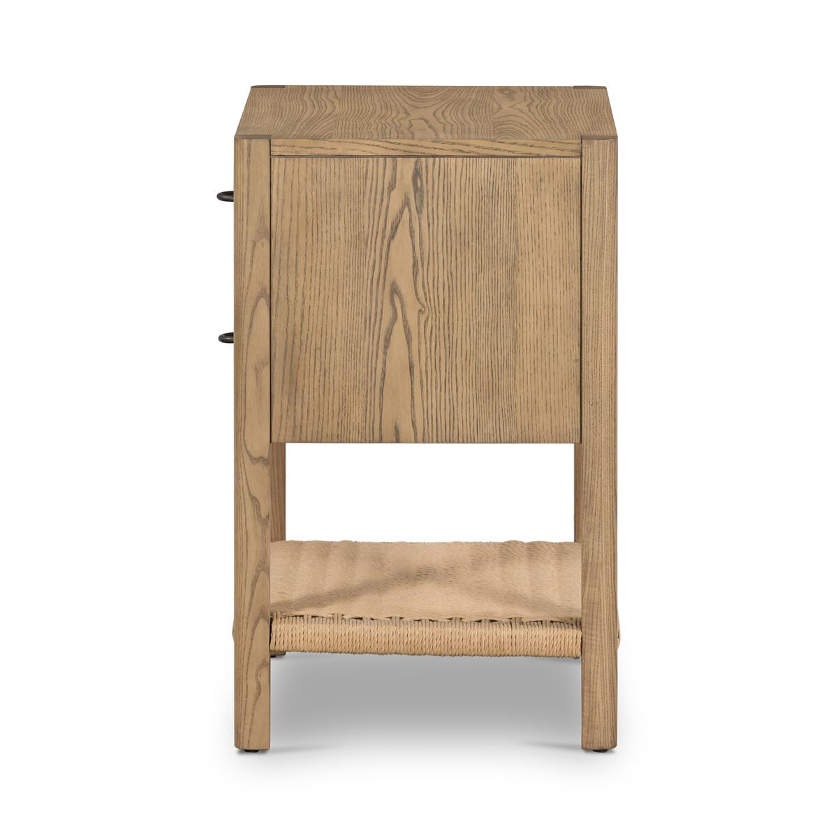 Side of Four Hands Zuma Nightstand in Dune Ash Veneer on a white background at Addison West