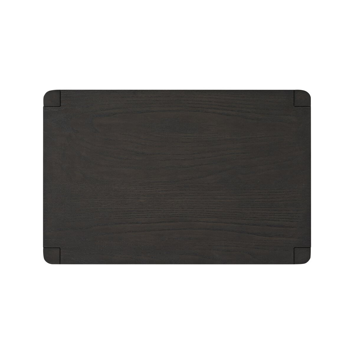 Top of Four Hands Zuma Nightstand in Smoked Black Ash Veneer on a white background at Addison West