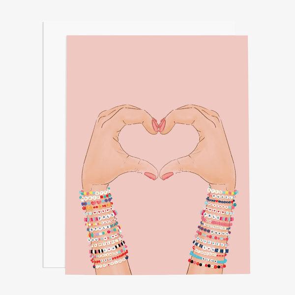 Friendship Bracelets Greeting Card on a white background