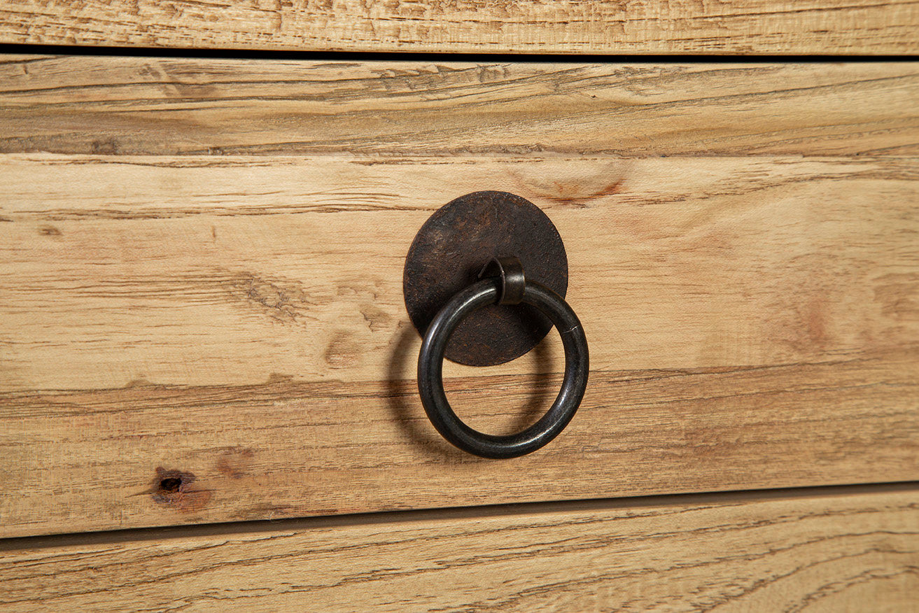 Close up of Furniture Classics Large Old Elm Sideboard on a white background at Addison West