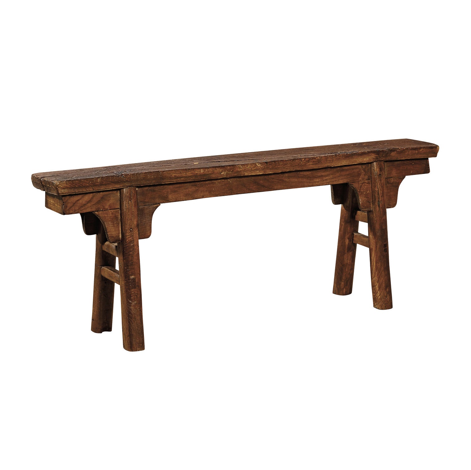 Furniture Classics Vintage Peasant Bench Dark Wash on a white background at Addison West