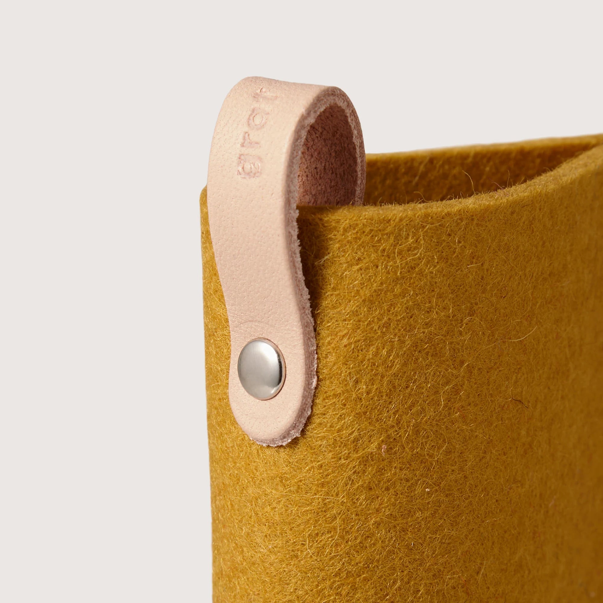Graf Lantz Felt Glasses Sleeve in Dijon on a white background at Addison West