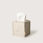 Graf Lantz Merino Wool Tissue Box Cover in Heather White on a white background at Addison West