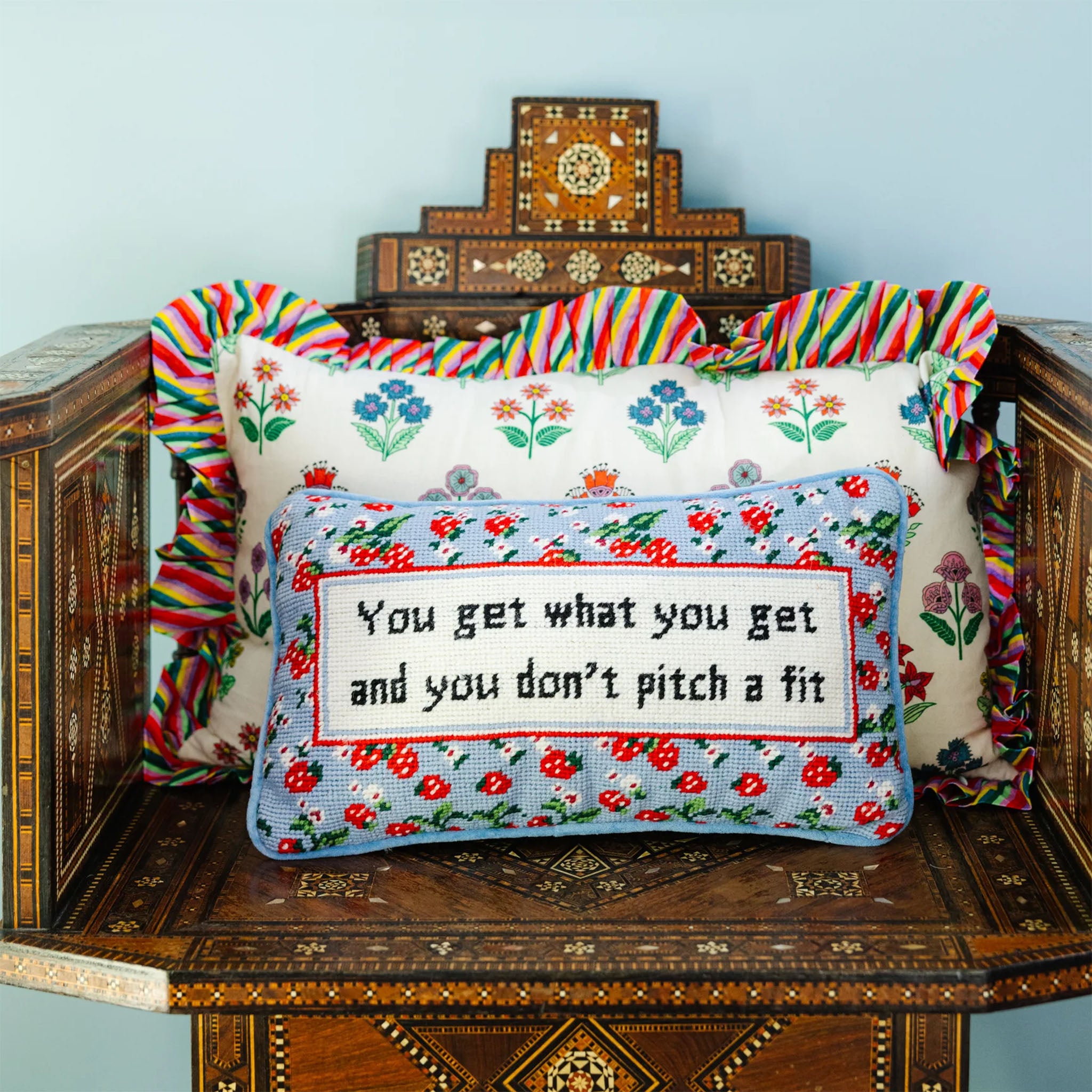 Get What You Get Needlepoint Pillow - Addison West 