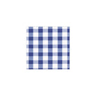 Blue and white gingham plaid cocktail naplins by Caspari on a white background