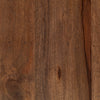 Close up of Glenn VII 56L x 22W Dark Brown Wood w/ Black Iron Frame, 3 Drawer Office Desk on a white background