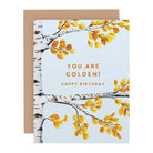 Golden Birthday Greeting Card on a white background at Addison West