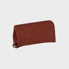 Graf Lantz Felt Glasses Sleeve in Mahogany Sienna on plain background.