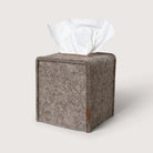 Graf Lantz Merino Wool Tissue Box Cover in Ash Brown Sienna on a white background at Addison West