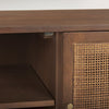Grier Medium Brown Solid Wood with Cane Media Console on a white background