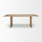 Grier 84 inch long Light Brown Wood with Cane Dining Table on a white background
