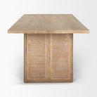 Grier 84 inch long Light Brown Wood with Cane Dining Table on a white background