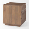 Grier Medium Brown Wood with Cane Accent Table on a white background