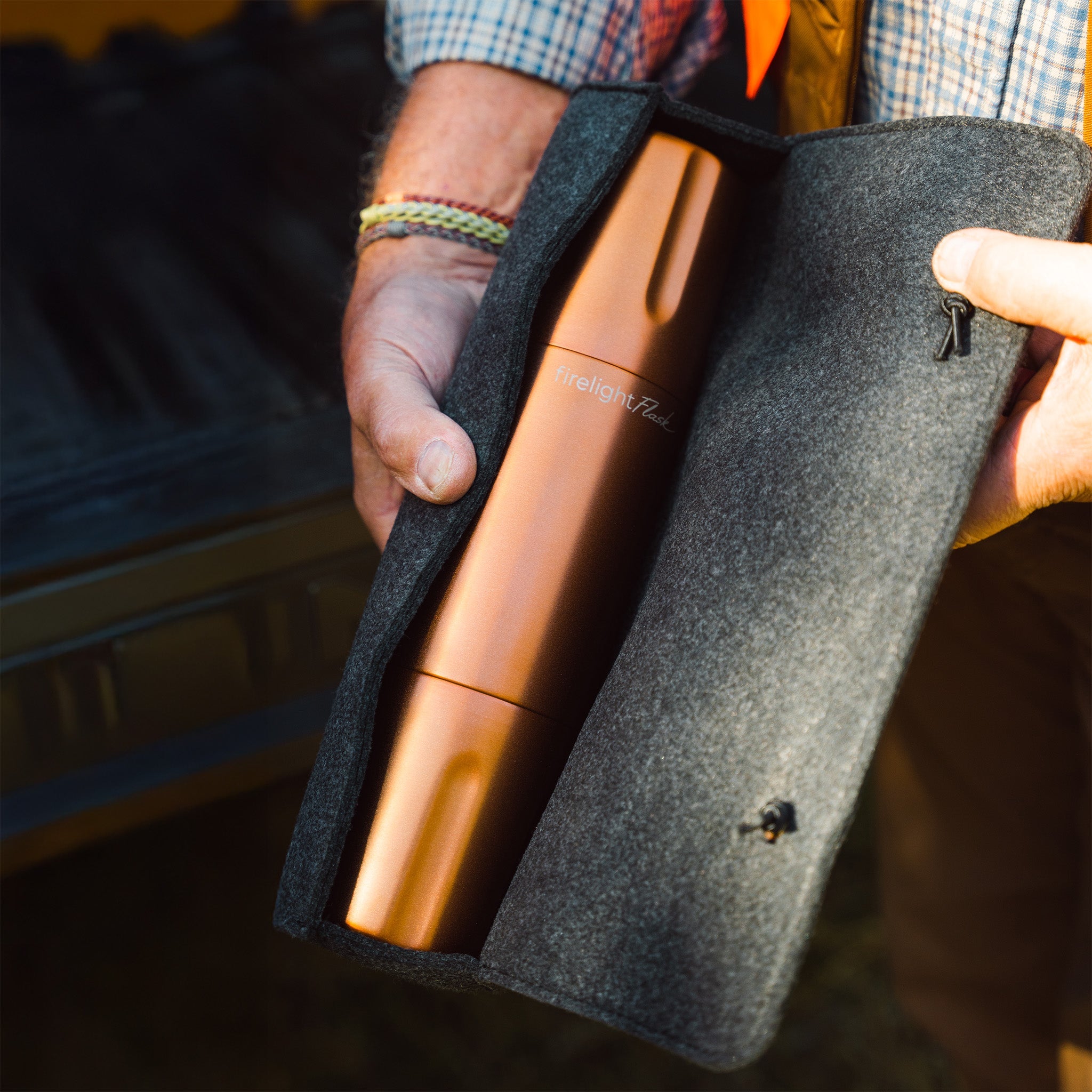 High Camp Firelight Flask in Copper  at Addison West