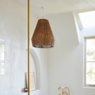 Collins Jute Pendant in a bathroom at Addison West