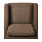 View from above of Hampton Slipcover Swivel Chair in Antwerp Cafe on a white background