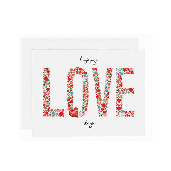 Happy Love Day Greeting Card on a white background