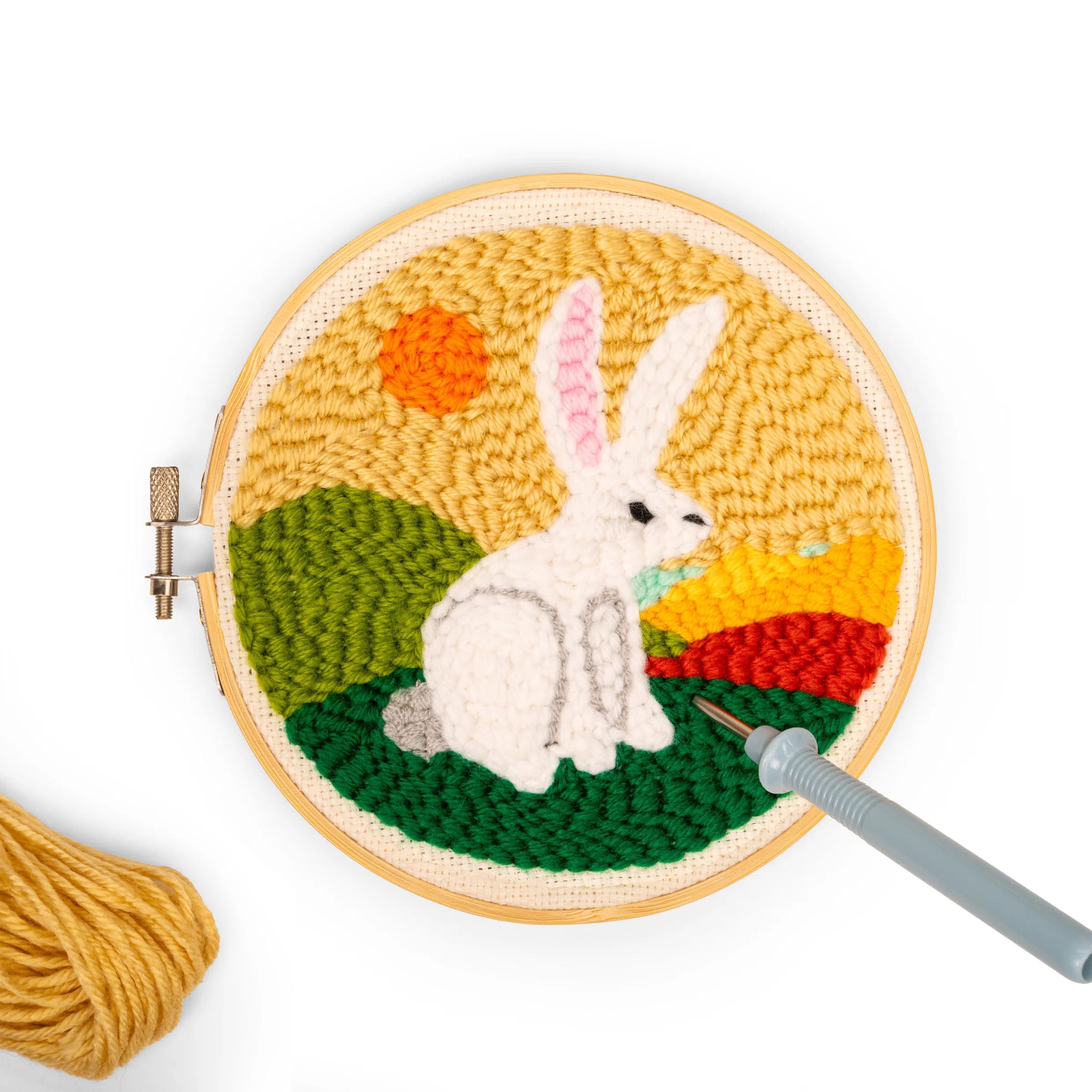 Hare Punch Needle Kit on a white background at Addison West