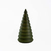 Hauskaa brand carved wood decorative tree in green on a white background