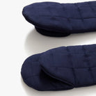 Hedley & Bennett Blueberry Blue Oven Mitts on plain background at Addison West.