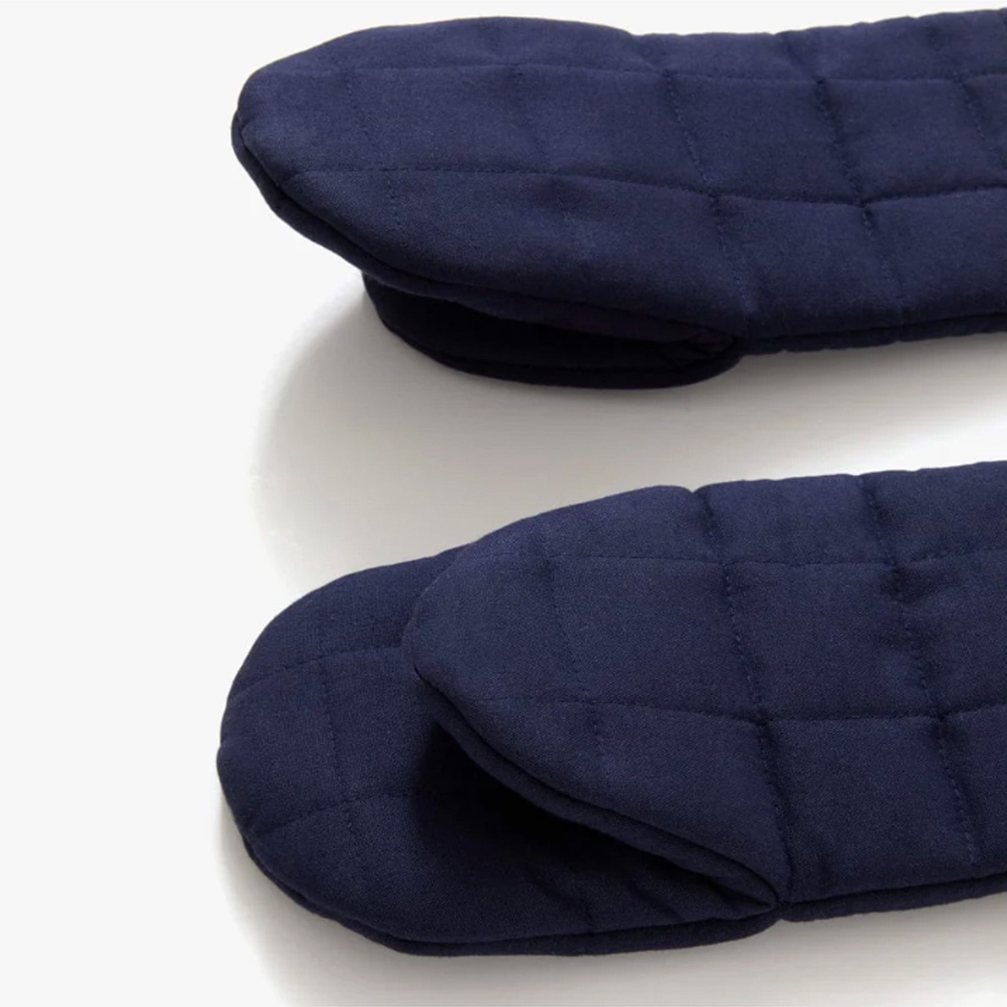 Hedley & Bennett Blueberry Blue Oven Mitts on plain background at Addison West.