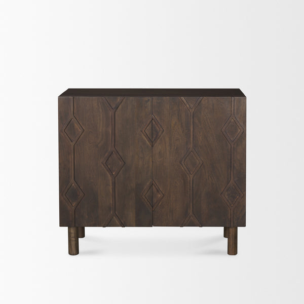 Heera Dark Brown 36" cabinet with Diamond overlay pattern on a white background