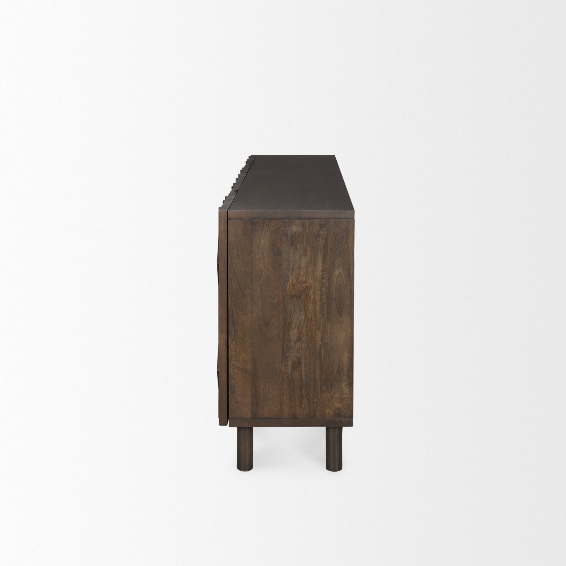 Heera Dark Brown Diamond Motif with Shelf Sideboard on a white background