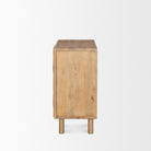 Heera Light Brown Diamond Motif with Shelf Accent Cabinet on a white background