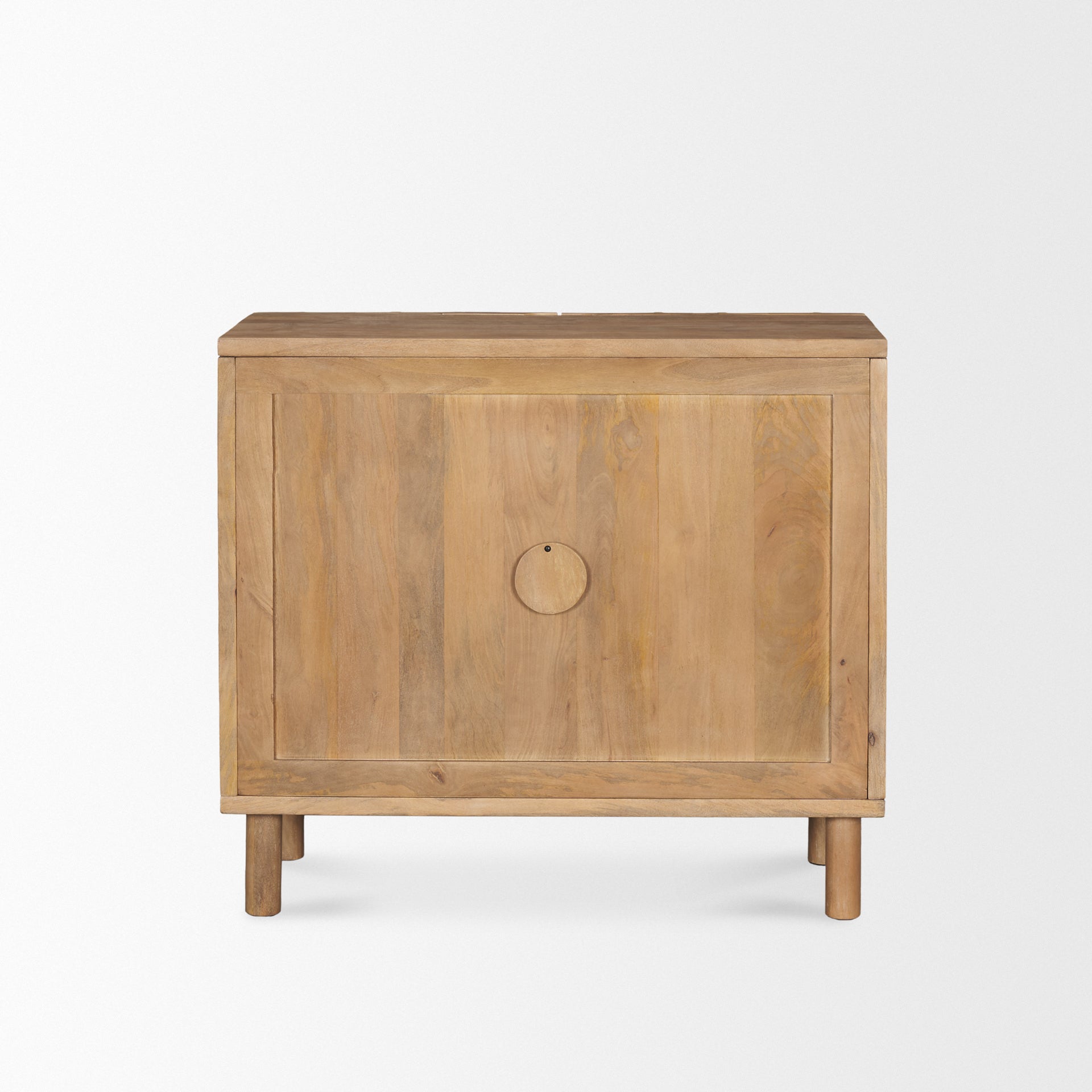 Heera Light Brown Diamond Motif with Shelf Accent Cabinet on a white background