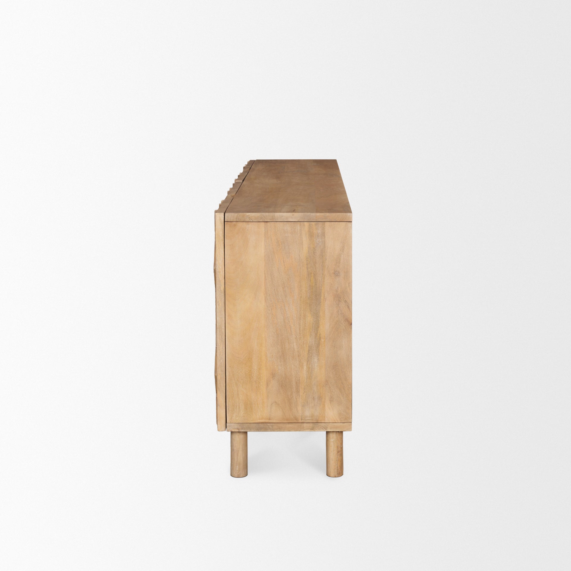 Heera Light Brown Diamond with Shelf Motif Sideboard on a white background