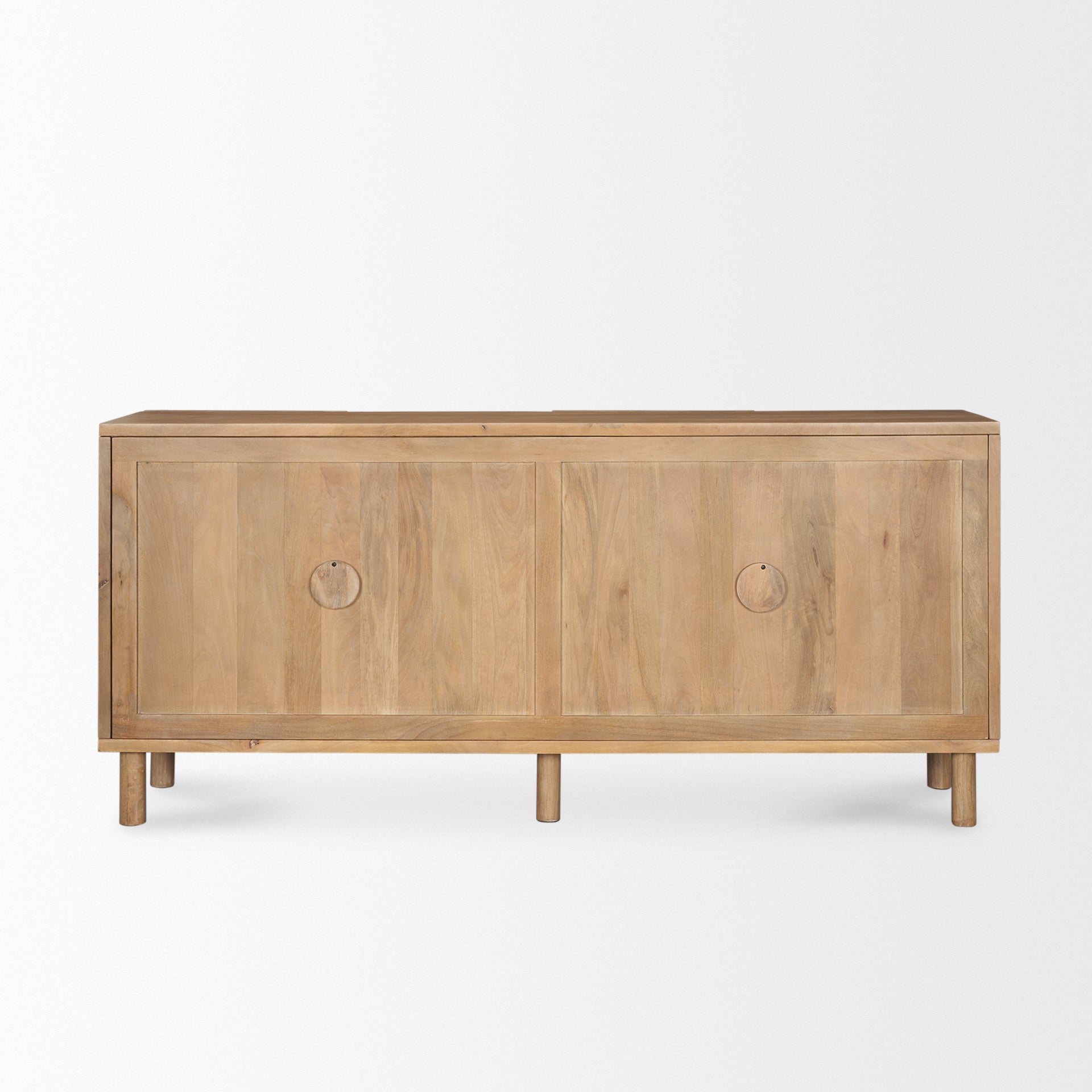 Heera Light Brown Diamond with Shelf Motif Sideboard on a white background