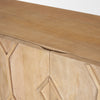 Close up of Heera Light Brown Diamond with Shelf Motif Sideboard on a white background