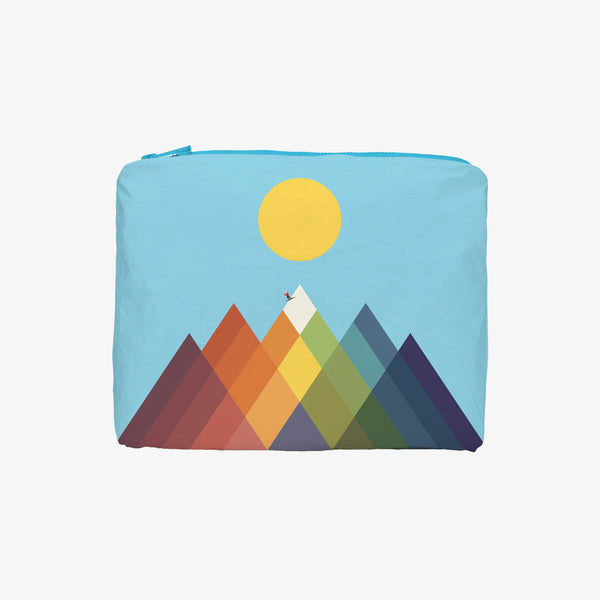 Hi love mountain skier brights pouch on a white background