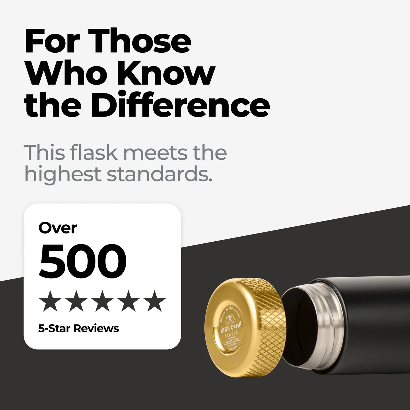 High Camp 9 oz. Torch Flask in Onyx features graphic