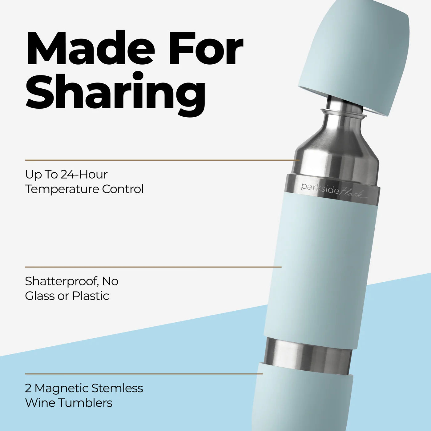 High Camp Parkside Flask in Slate features graphic