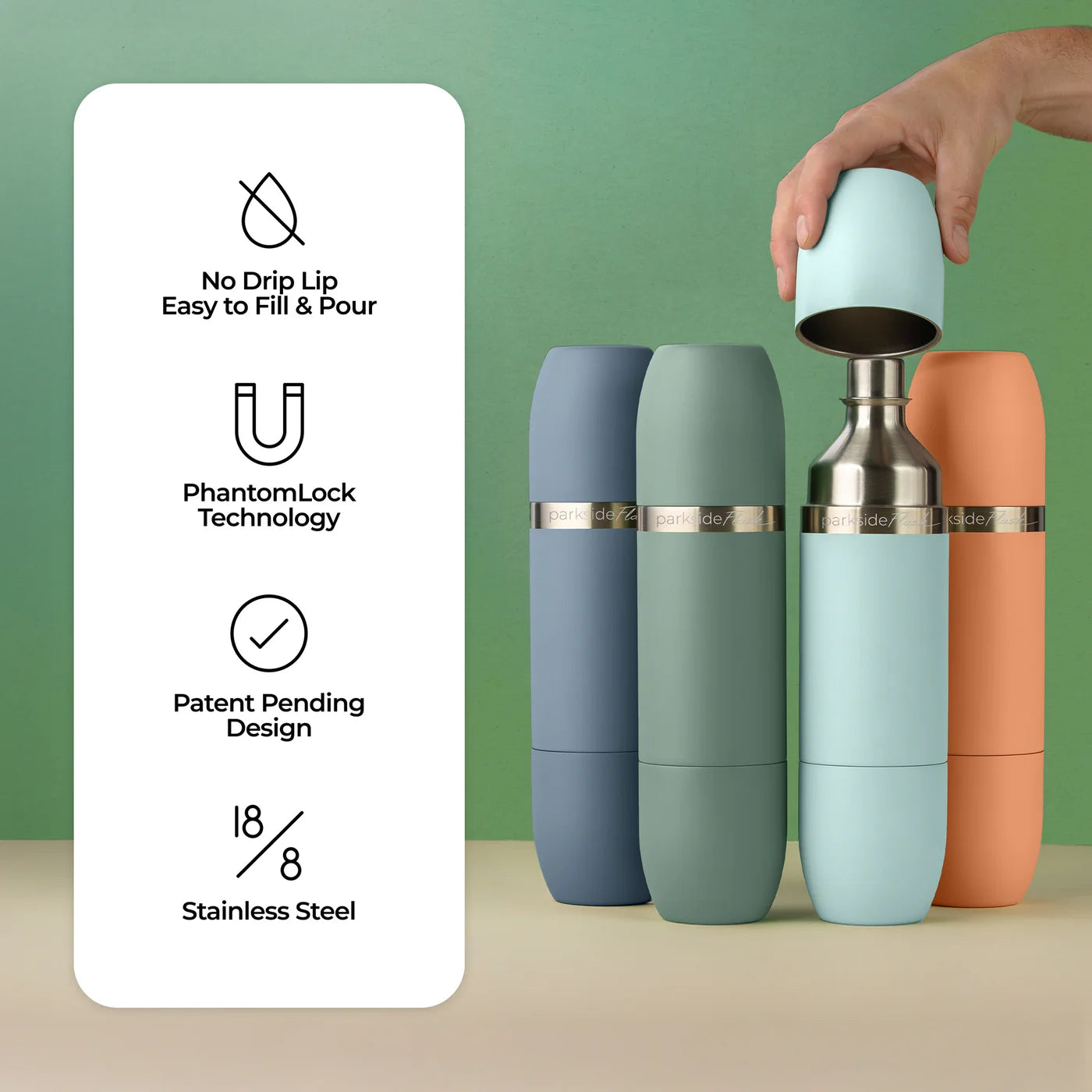High Camp Parkside Flask in Slate features graphic