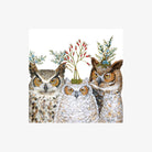 Holiday Hoot Cocktail Napkin with three owls