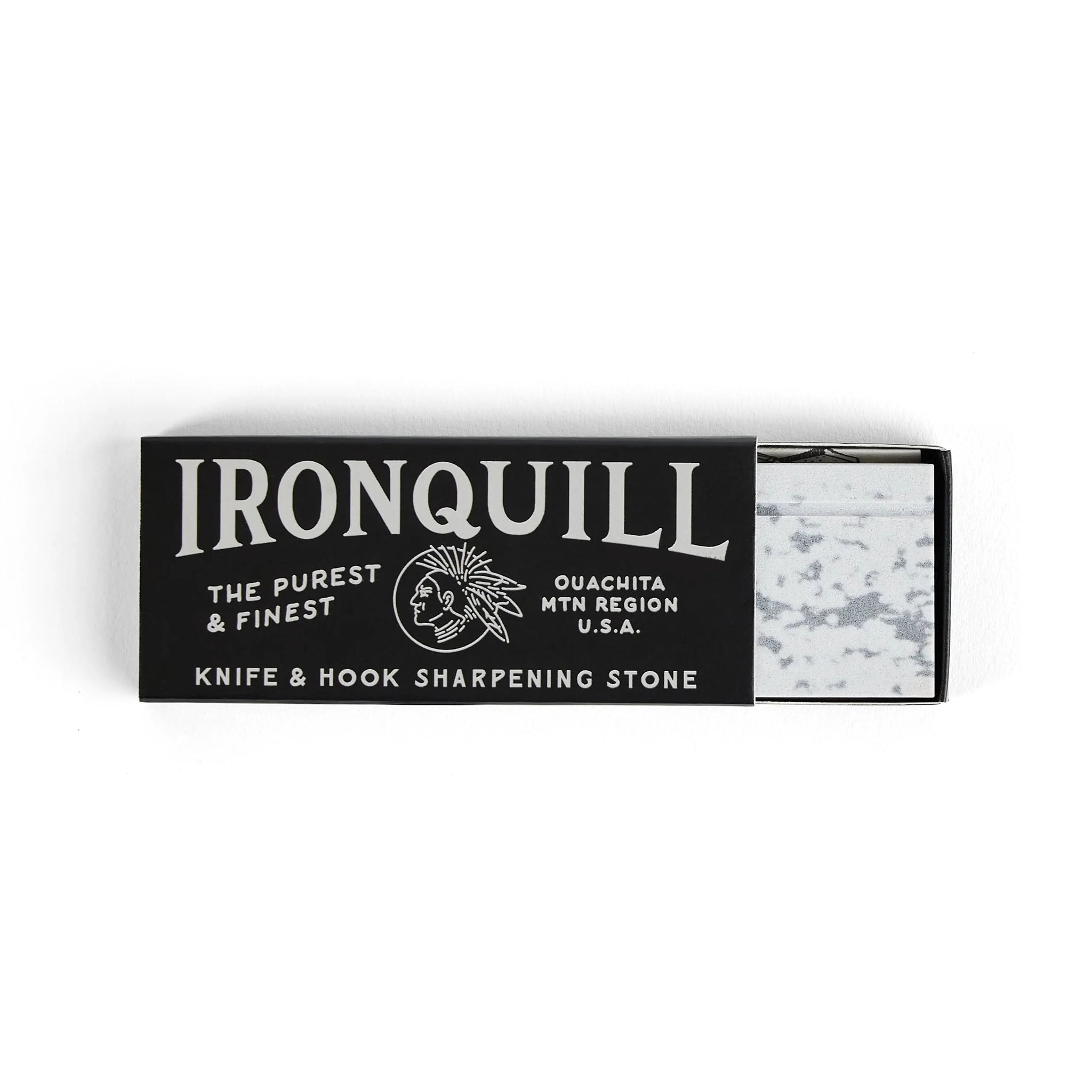 Ironquill Hook & Knife Sharpening Stone in a black box on a white background