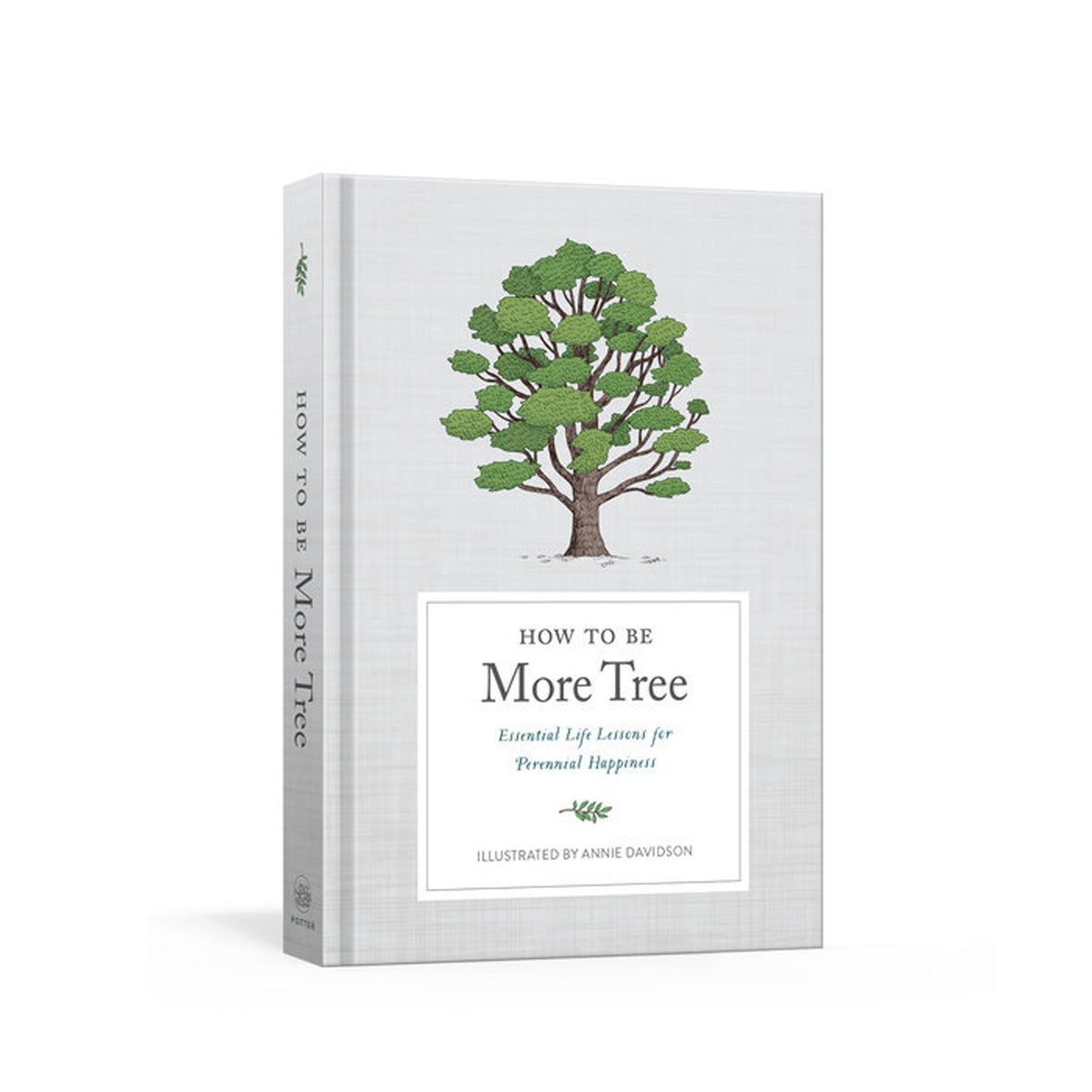 Book titled 'How to be More Tree' with a tree illustration on a white background