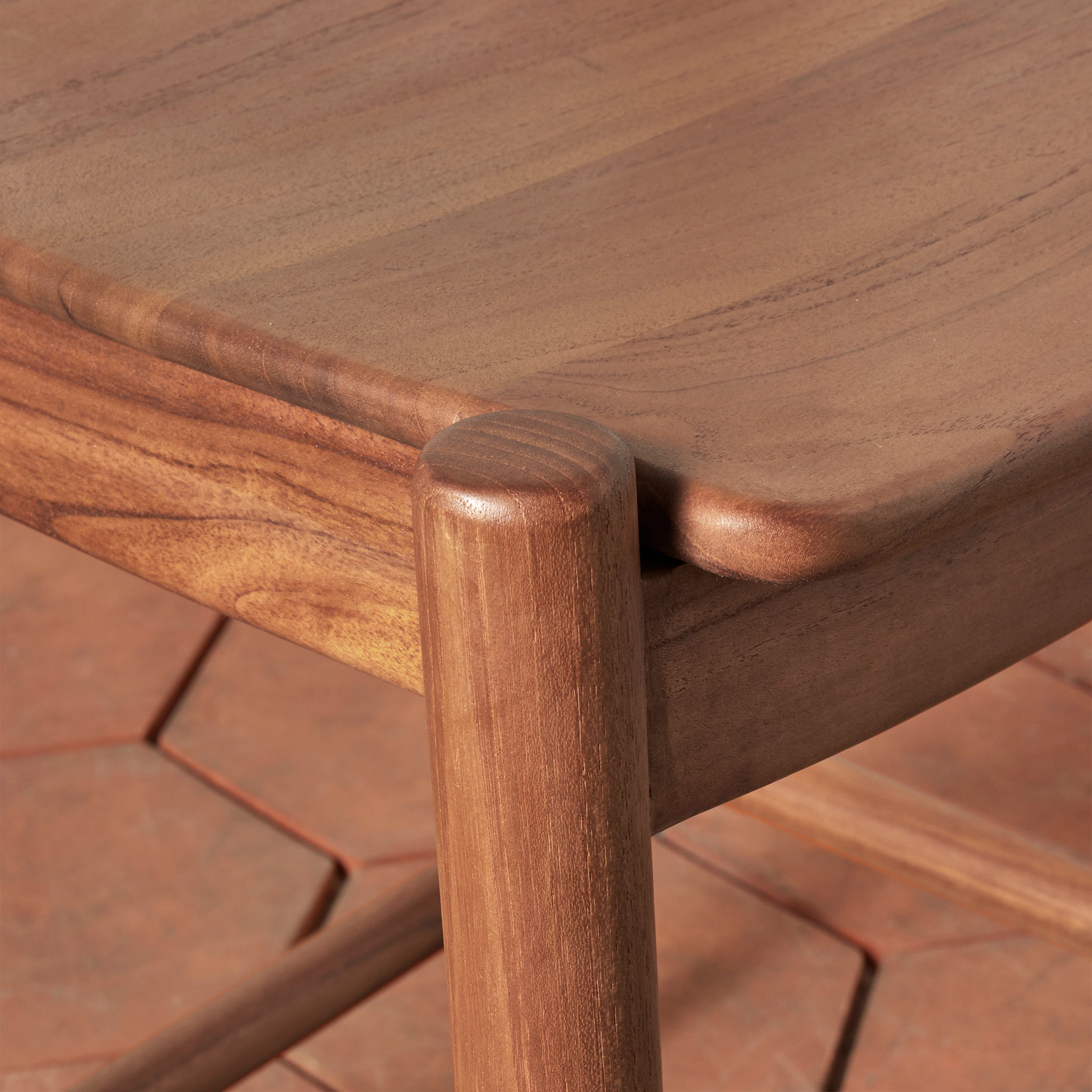 Close up of Ingrid Counter Stool on a beige background at Addison West