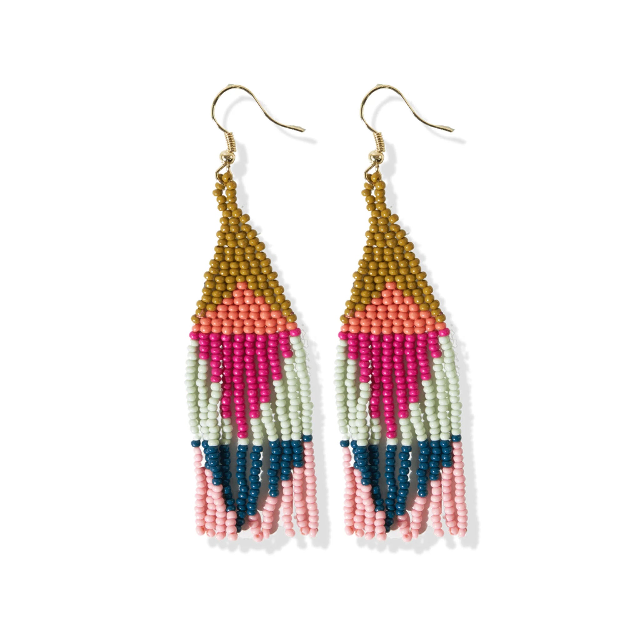 Ink + Alloy Lennon Beaded Fringe Earrings - Rainbow - Addison West 
